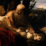Binding of Isaac, by Caravaggio (Uffizi)
